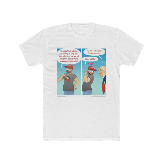 Whatever the Orange leader says, MAGA will agree, even if it contradicts previous positions - meme on a T-shirt