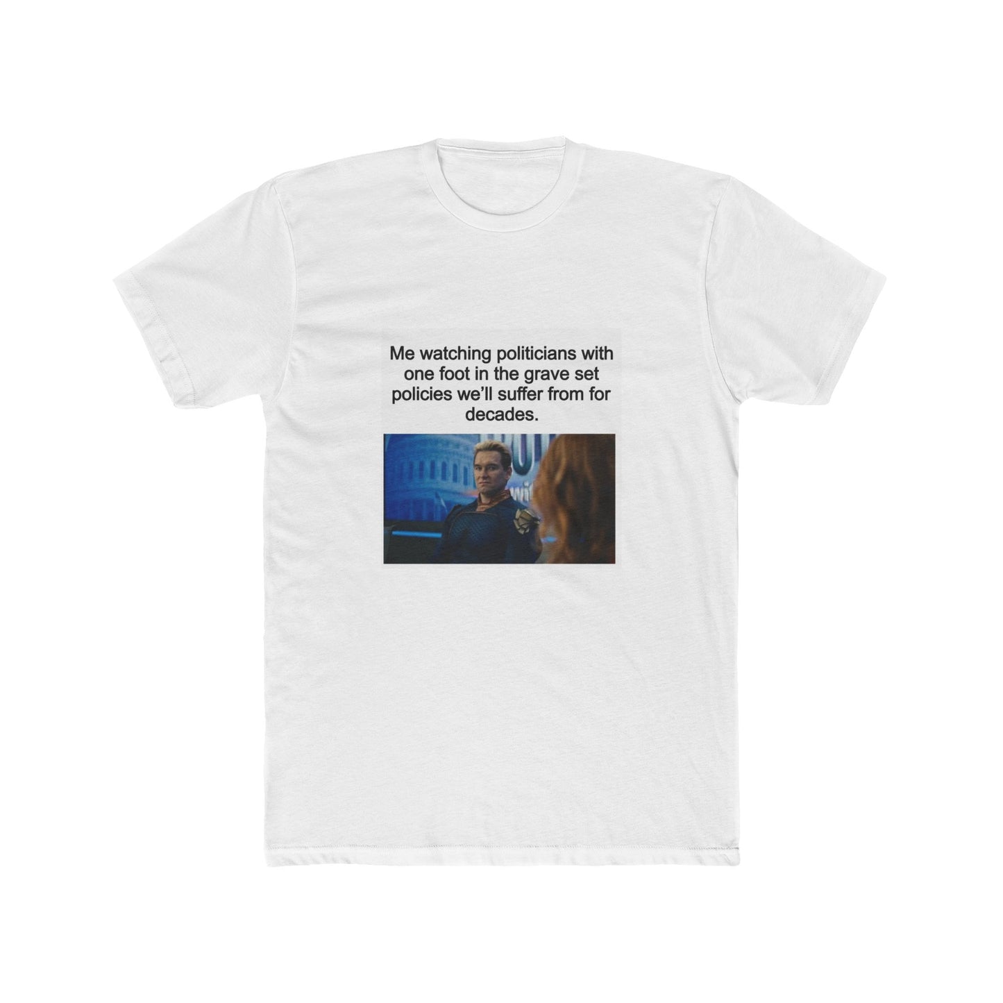 One foot in the grave.