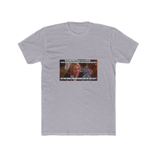 "but why didn't Biden release the list when he was in office?" - meme on a T-shirt