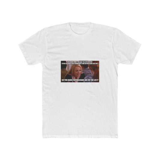 "but why didn't Biden release the list when he was in office?" - meme on a T-shirt