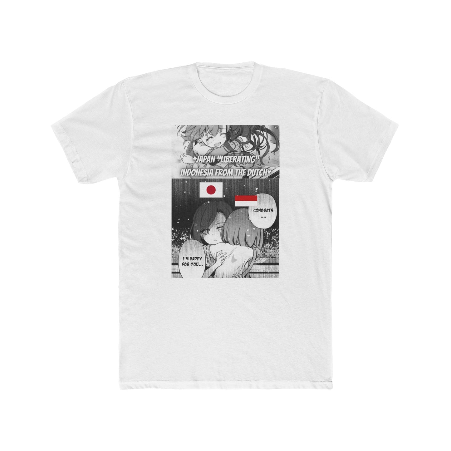 Indonesia being "saved" by Japan from the Dutch.