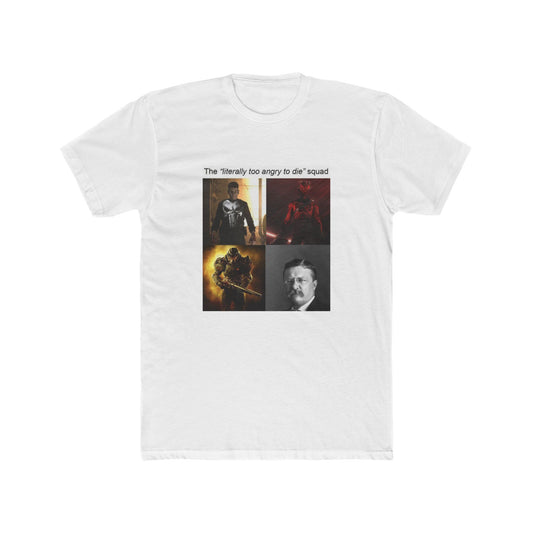 "imagine dying to gunshots lol" - meme on a T-shirt