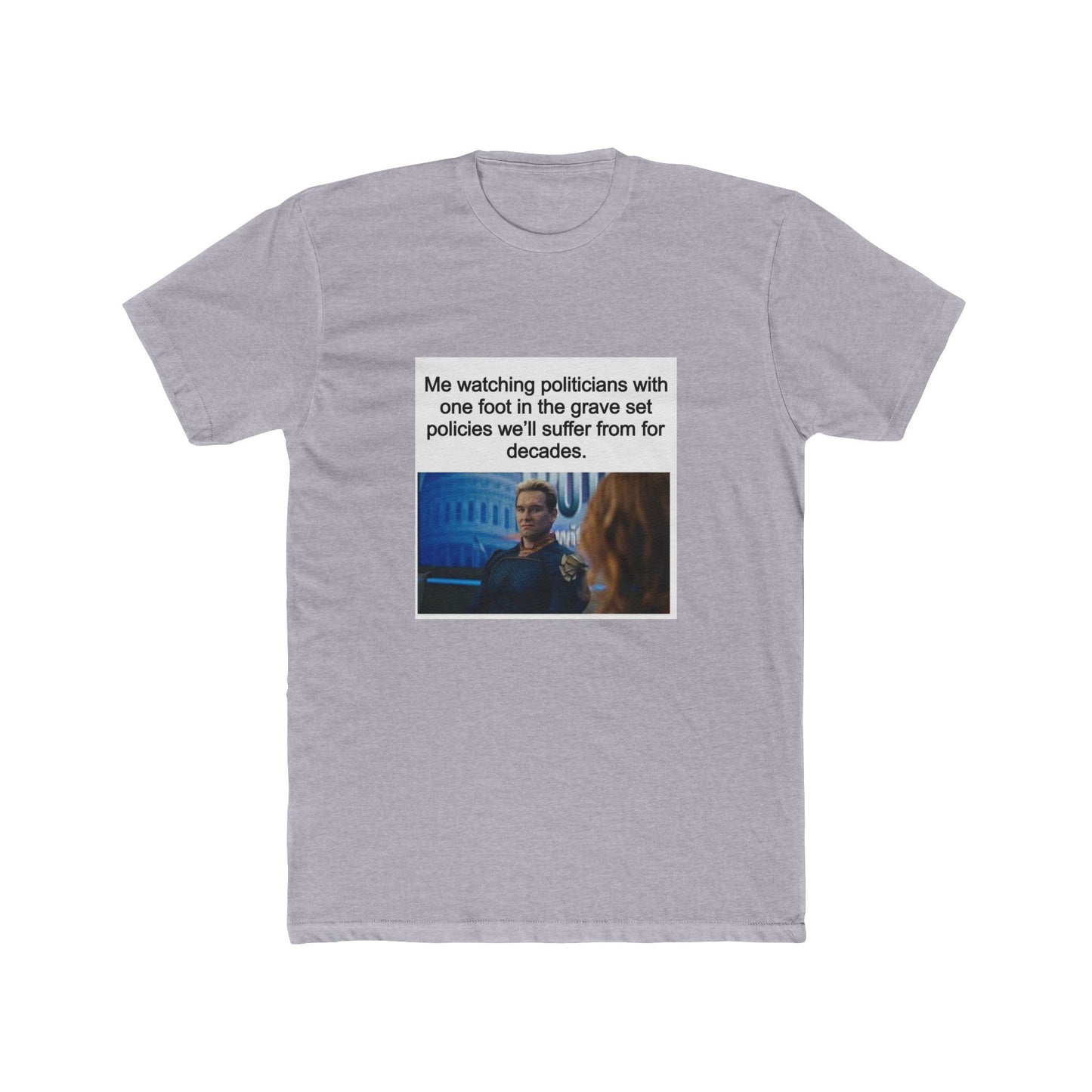 One foot in the grave.